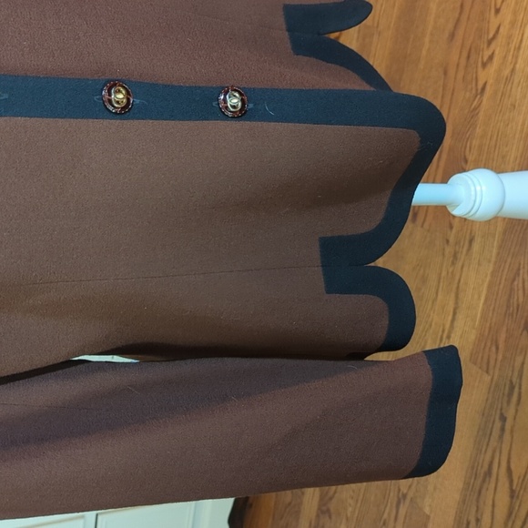 Vtg Cache Quiet Luxury 100% Wool Old Money Brown/ Black Blazer Sz 12 - Picture 6 of 12